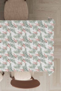 Yeşil Yapraklı Dokuma Leke Tutmaz Masa Örtüsü MSO048 Yeşil Yapraklı Dokuma Leke Tutmaz Masa Örtüsü MSO048