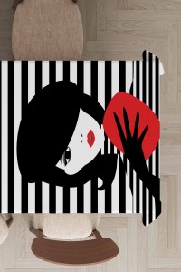 Siyah Yüzler Dokuma Leke Tutmaz Masa Örtüsü MSO059 Siyah Yüzler Dokuma Leke Tutmaz Masa Örtüsü MSO059