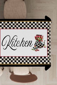 Siyah Mutfak Temalı Dokuma Leke Tutmaz Masa Örtüsü MSO075 Siyah Mutfak Temalı Dokuma Leke Tutmaz Masa Örtüsü MSO075