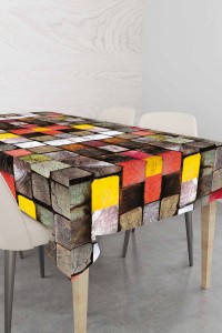 Renkli 3D Üç Boyutlu Dokuma Leke Tutmaz Masa Örtüsü MSO076 Renkli 3D Üç Boyutlu Dokuma Leke Tutmaz Masa Örtüsü MSO076