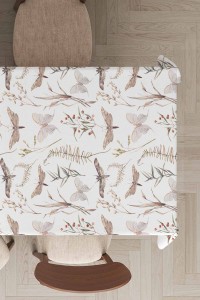 Bej Kelebek Desen Dokuma Leke Tutmaz Masa Örtüsü MSO084 Bej Kelebek Desen Dokuma Leke Tutmaz Masa Örtüsü MSO084