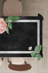 Füme Çiçek Desenli Dokuma Leke Tutmaz Masa Örtüsü MSO095 Füme Çiçek Desenli Dokuma Leke Tutmaz Masa Örtüsü MSO095