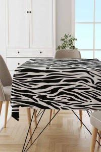 Siyah Leopar Dokuma Leke Tutmaz Masa Örtüsü MSO100 Siyah Leopar Dokuma Leke Tutmaz Masa Örtüsü MSO100