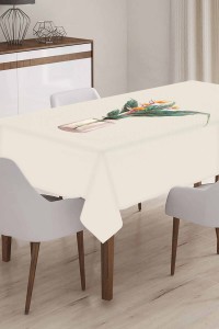 Ekru Yapraklı Dokuma Leke Tutmaz Masa Örtüsü MSO107 Ekru Yapraklı Dokuma Leke Tutmaz Masa Örtüsü MSO107