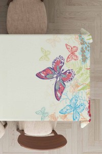 Su Yeşili Kelebekli Dokuma Leke Tutmaz Masa Örtüsü MSO110 Su Yeşili Kelebekli Dokuma Leke Tutmaz Masa Örtüsü MSO110