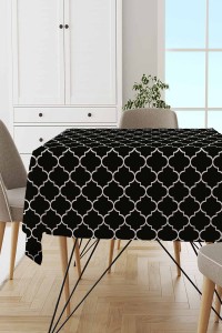 Siyah Fas Desen Dokuma Leke Tutmaz Masa Örtüsü MSO121 Siyah Fas Desen Dokuma Leke Tutmaz Masa Örtüsü MSO121