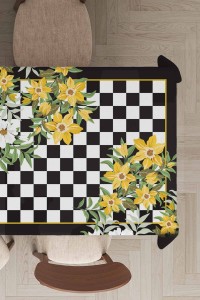 Sarı Pötikare Desen Mackenzie Leke Tutmaz Masa Örtüsü MSO122 Sarı Pötikare Desen Mackenzie Leke Tutmaz Masa Örtüsü MSO122