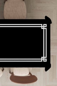 Siyah Çerçeveli Dokuma Leke Tutmaz Masa Örtüsü MSO126 Siyah Çerçeveli Dokuma Leke Tutmaz Masa Örtüsü MSO126