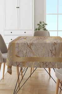 Bej Çerçeveli Dokuma Leke Tutmaz Masa Örtüsü MSO127 Bej Çerçeveli Dokuma Leke Tutmaz Masa Örtüsü MSO127