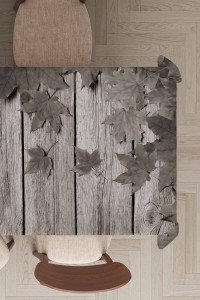 Gri Çınar Yapraklı Dokuma Leke Tutmaz Masa Örtüsü MSO140 Gri Çınar Yapraklı Dokuma Leke Tutmaz Masa Örtüsü MSO140