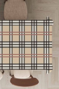 Bej Ekose Desenli Dokuma Leke Tutmaz Masa Örtüsü MSO142 Bej Ekose Desenli Dokuma Leke Tutmaz Masa Örtüsü MSO142