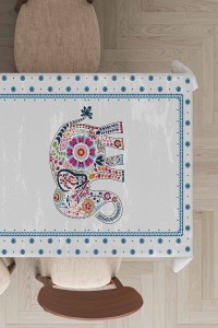 Mavi Filli Premium Leke Tutmaz Dokuma Masa Örtüsü MSO155 Mavi Filli Premium Leke Tutmaz Dokuma Masa Örtüsü MSO155