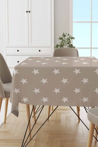 Bej Yıldızlı Dokuma Leke Tutmaz Masa Örtüsü MSO160 Bej Yıldızlı Dokuma Leke Tutmaz Masa Örtüsü MSO160