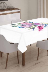 Ekru Çiçek Desenli Dokuma Leke Tutmaz Masa Örtüsü MSO163 Ekru Çiçek Desenli Dokuma Leke Tutmaz Masa Örtüsü MSO163