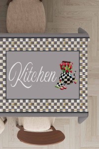 Gri Mutfak Desenli Dokuma Leke Tutmaz Masa Örtüsü MSO164 Gri Mutfak Desenli Dokuma Leke Tutmaz Masa Örtüsü MSO164