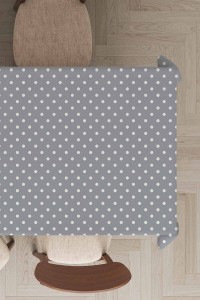 Gri Puantiyeli Dokuma Leke Tutmaz Masa Örtüsü MSO173 Gri Puantiyeli Dokuma Leke Tutmaz Masa Örtüsü MSO173