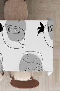 Beyaz Modern Desen Dokuma Leke Tutmaz Masa Örtüsü MSO180 Beyaz Modern Desen Dokuma Leke Tutmaz Masa Örtüsü MSO180