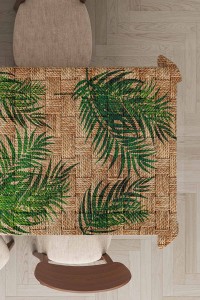 Yeşil Hasır Görünümlü Dokuma Leke Tutmaz Masa Örtüsü MSO183 Yeşil Hasır Görünümlü Dokuma Leke Tutmaz Masa Örtüsü MSO183