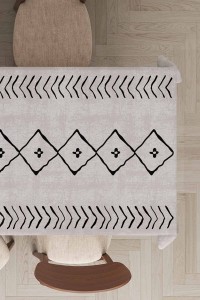 Vizon Etnik Desen Moroccan Leke Tutmaz Masa Örtüsü MSO191 Vizon Etnik Desen Moroccan Leke Tutmaz Masa Örtüsü MSO191