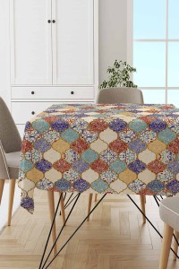 Çok Renkli Çini Desen Dokuma Leke Tutmaz Masa Örtüsü MSO200 Çok Renkli Çini Desen Dokuma Leke Tutmaz Masa Örtüsü MSO200