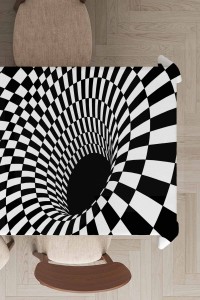 Siyah İlizyon Desen Dokuma Leke Tutmaz Masa Örtüsü MSO205 Siyah İlizyon Desen Dokuma Leke Tutmaz Masa Örtüsü MSO205