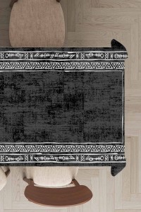 Siyah Çerçeveli Dokuma Leke Tutmaz Masa Örtüsü MSO218 Siyah Çerçeveli Dokuma Leke Tutmaz Masa Örtüsü MSO218