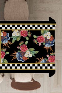 Siyah Pötikareli Mackenzie Leke Tutmaz Masa Örtüsü MSO222 Siyah Pötikareli Mackenzie Leke Tutmaz Masa Örtüsü MSO222