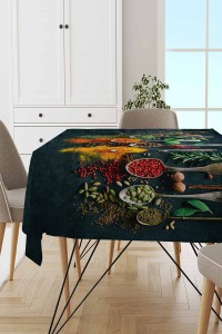 Renkli Mutfak Desenli Dokuma Leke Tutmaz Masa Örtüsü MSO223 Renkli Mutfak Desenli Dokuma Leke Tutmaz Masa Örtüsü MSO223