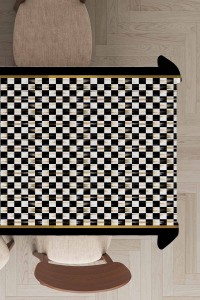 Siyah Pötikareli Mackenzie Leke Tutmaz Masa Örtüsü MSO224 Siyah Pötikareli Mackenzie Leke Tutmaz Masa Örtüsü MSO224