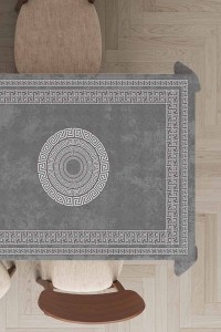 Gri Çerçeveli Dokuma Leke Tutmaz Masa Örtüsü MSO230 Gri Çerçeveli Dokuma Leke Tutmaz Masa Örtüsü MSO230