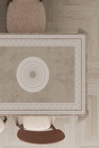 Bej Çerçeveli Dokuma Leke Tutmaz Masa Örtüsü MSO233 Bej Çerçeveli Dokuma Leke Tutmaz Masa Örtüsü MSO233