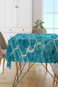 Turkuaz Mermer Görünüm Dokuma Leke Tutmaz Masa Örtüsü MSO239 Turkuaz Mermer Görünüm Dokuma Leke Tutmaz Masa Örtüsü MSO239