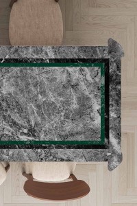 Zümrüt Çerçeveli Dokuma Leke Tutmaz Masa Örtüsü MSO243 Zümrüt Çerçeveli Dokuma Leke Tutmaz Masa Örtüsü MSO243