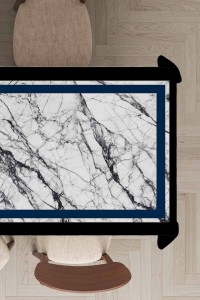 Lacivert Çerçeveli Dokuma Leke Tutmaz Masa Örtüsü MSO245 Lacivert Çerçeveli Dokuma Leke Tutmaz Masa Örtüsü MSO245