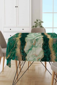 Yeşil Mermer Görünümlü Dokuma Leke Tutmaz Masa Örtüsü MSO251 Yeşil Mermer Görünümlü Dokuma Leke Tutmaz Masa Örtüsü MSO251