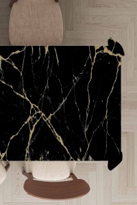 Siyah Mermer Görünümlü Dokuma Leke Tutmaz Masa Örtüsü MSO252 Siyah Mermer Görünümlü Dokuma Leke Tutmaz Masa Örtüsü MSO252