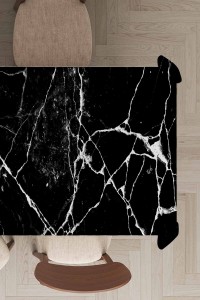 Siyah Mermer Görünümlü Dokuma Leke Tutmaz Masa Örtüsü MSO253 Siyah Mermer Görünümlü Dokuma Leke Tutmaz Masa Örtüsü MSO253