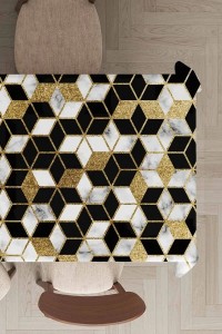 Gold Petek Desenli Dokuma Leke Tutmaz Masa Örtüsü MSO268 Gold Petek Desenli Dokuma Leke Tutmaz Masa Örtüsü MSO268