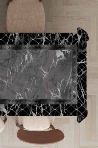 Siyah Çerçeveli Dokuma Leke Tutmaz Masa Örtüsü MSO274 Siyah Çerçeveli Dokuma Leke Tutmaz Masa Örtüsü MSO274