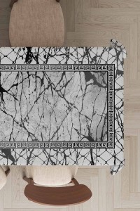 Gri Çerçeveli Dokuma Leke Tutmaz Masa Örtüsü MSO275 Gri Çerçeveli Dokuma Leke Tutmaz Masa Örtüsü MSO275