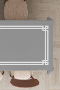 Gri Çerçeveli Dokuma Leke Tutmaz Masa Örtüsü MSO279 Gri Çerçeveli Dokuma Leke Tutmaz Masa Örtüsü MSO279