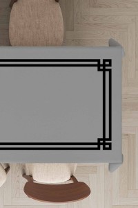 Gri Çerçeveli Dokuma Leke Tutmaz Masa Örtüsü MSO280 Gri Çerçeveli Dokuma Leke Tutmaz Masa Örtüsü MSO280