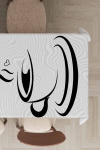 Beyaz Fincanlı Dokuma Leke Tutmaz Masa Örtüsü MSO285 Beyaz Fincanlı Dokuma Leke Tutmaz Masa Örtüsü MSO285