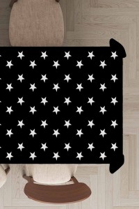 Siyah Yıldızlı Dokuma Leke Tutmaz Masa Örtüsü MSO309 Siyah Yıldızlı Dokuma Leke Tutmaz Masa Örtüsü MSO309