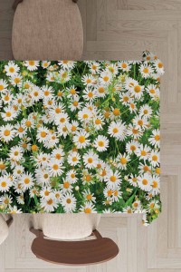 Yeşil Papatyalı Leke Tutmaz Çiçekli Masa Örtüsü MSO318 Yeşil Papatyalı Leke Tutmaz Çiçekli Masa Örtüsü MSO318