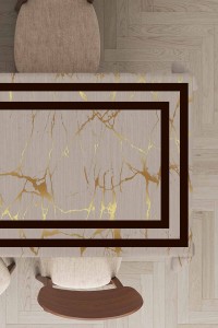 Kahverengi Çerçeveli Dokuma Leke Tutmaz Masa Örtüsü MSO320 Kahverengi Çerçeveli Dokuma Leke Tutmaz Masa Örtüsü MSO320