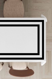 Beyaz Çerçeveli Dokuma Leke Tutmaz Masa Örtüsü MSO321 Beyaz Çerçeveli Dokuma Leke Tutmaz Masa Örtüsü MSO321