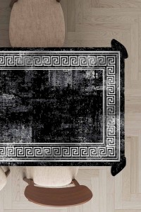 Siyah Çerçeveli Dokuma Leke Tutmaz Masa Örtüsü MSO325 Siyah Çerçeveli Dokuma Leke Tutmaz Masa Örtüsü MSO325