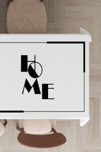 Beyaz Mutfak Temalı Dokuma Leke Tutmaz Masa Örtüsü MSO329 Beyaz Mutfak Temalı Dokuma Leke Tutmaz Masa Örtüsü MSO329