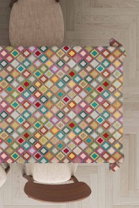 Çok Renkli Kareli Dokuma Leke Tutmaz Masa Örtüsü MSO344 Çok Renkli Kareli Dokuma Leke Tutmaz Masa Örtüsü MSO344